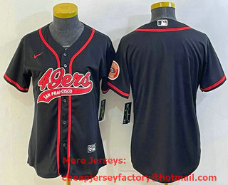 Women's San Francisco 49ers Blank Black With Patch Cool Base Stitched Baseball Jersey