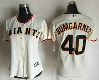Women's San Francisco Giants #40 Madison Bumgarner Cream Home Cool Base Baseball Jersey