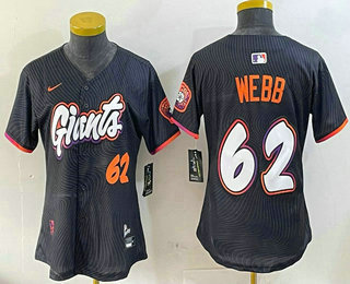Women's San Francisco Giants #62 Logan Webb Black 2025 City Connect Limited Jersey