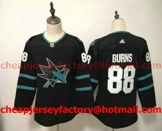 Women's San Jose Sharks #88 Brent Burns Black Adidas Stitched NHL Jersey
