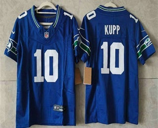 Women's Seattle Seahawks #10 Cooper Kupp Limited Blue Throwback FUSE Vapor Jersey