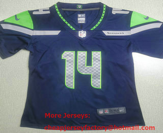 Women's Seattle Seahawks #14 DK Metcalf Navy Blue 2017 Vapor Untouchable Stitched NFL Nike Limited Jersey