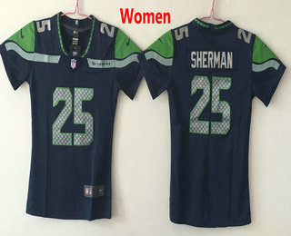 Women's Seattle Seahawks #25 Richard Sherman Navy Blue 2017 Vapor Untouchable Stitched NFL Nike Limited Jersey