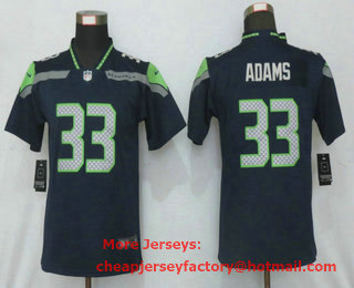 Women's Seattle Seahawks #33 Jamal Adams Navy Blue 2020 Vapor Untouchable Stitched NFL Nike Limited Jersey