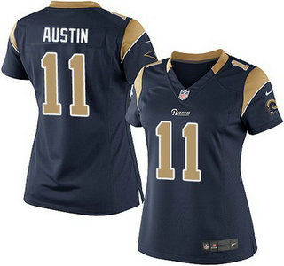 Women's St. Louis Rams #11 Tavon Austin Navy Blue Team Color NFL Nike Game Jersey