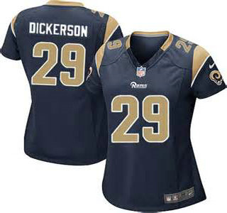 Women's St. Louis Rams #29 Eric Dickerson Navy Blue Team Color NFL Nike Game Jersey