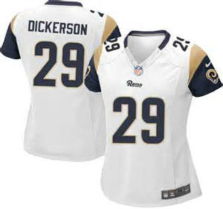 Women's St. Louis Rams #29 Eric Dickerson White NFL Nike Game Jersey