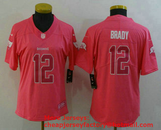 Women's Tampa Bay Buccaneers #12 Tom Brady Pink Fashion 2017 Rush NFL Nike Limited Jersey