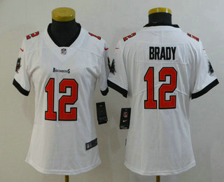Women's Tampa Bay Buccaneers #12 Tom Brady White 2020 NEW Vapor Untouchable Stitched NFL Nike Limited Jersey