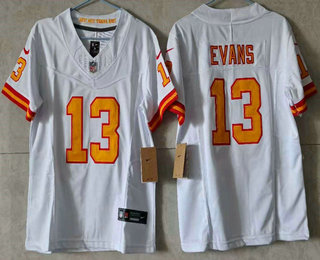 Women's Tampa Bay Buccaneers #13 Mike Evans Limited FUSE White Throwback Vapor Jersey