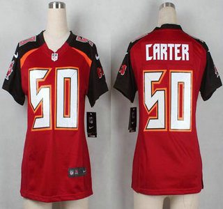 Women's Tampa Bay Buccaneers #50 Bruce Carter Red Team Color NFL Nike Game Jersey