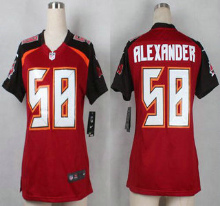 Women's Tampa Bay Buccaneers #58 Kwon Alexander Red Team Color NFL Nike Game Jersey