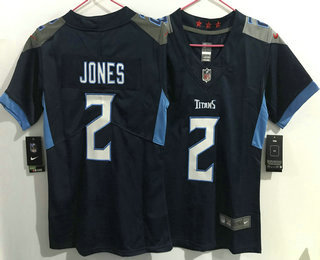 Women's Tennessee Titans #2 Julio Jones Navy Blue 2021 Vapor Untouchable Stitched NFL Nike Limited Jersey
