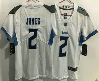 Women's Tennessee Titans #2 Julio Jones White 2021 Vapor Untouchable Stitched NFL Nike Limited Jersey