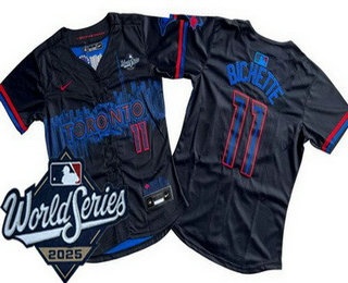 Women's Toronto Blue Jays #11 Bo Bichette Black City 2025 World Series Limited Jersey