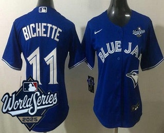 Women's Toronto Blue Jays #11 Bo Bichette Royal 2025 World Series Cool Base Jersey