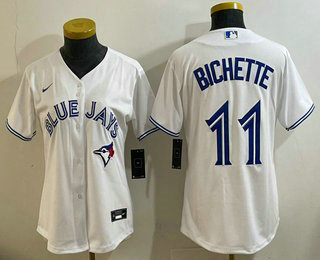Women's Toronto Blue Jays #11 Bo Bichette White Cool Base Jersey