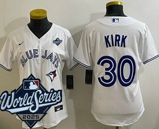 Women's Toronto Blue Jays #30 Alejandro Kirk White 2025 World Series Cool Base Jersey