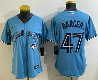 Women's Toronto Blue Jays #47 Addison Barger Light Blue Cool Base Jersey