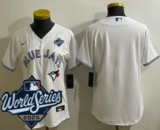 Women's Toronto Blue Jays Blank White 2025 World Series Cool Base Jersey