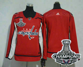Women's Washington Capitals Blank Red 2018 Stanley Cup Champions Patch Hockey Stitched NHL Jersey