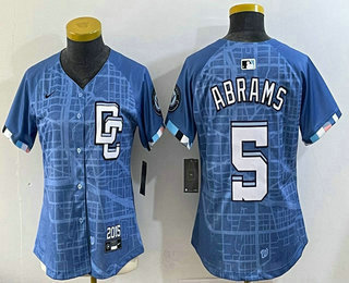 Women's Washington Nationals #5 CJ Abrams Blue 2025 City Connect Limited Stitched Jersey