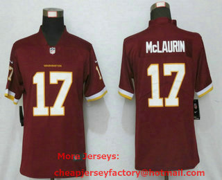 Women's Washington Redskins #17 Terry McLaurin Burgundy Red NEW 2020 Vapor Untouchable Stitched NFL Nike Limited Jersey