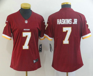 Women's Washington Redskins #7 Dwayne Haskins Jr Burgundy Red 2019 Vapor Untouchable Stitched NFL Nike Limited Jersey