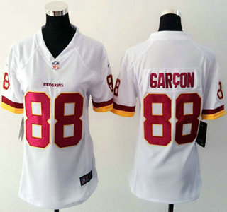 Women's Washington Redskins #88 Pierre Garcon White Road NFL Nike Game Jersey