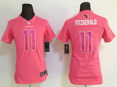 Nike Arizona Cardinals 11 Larry Fitzgerald Pink Womens Jersey