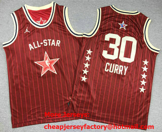 Youth 2024 All Star #30 Stephen Curry Crimson Stitched Basketball Jersey