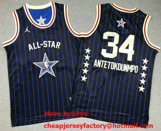 Youth 2024 All Star 34 Giannis Antetokounmpo Navy Stitched Basketball Jersey
