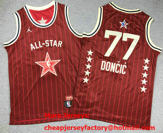 Youth 2024 All Star Dallas Mavericks #77 Luka Doncic Crimson Stitched Jersey