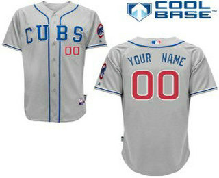 Youth's Chicago Cubs Customized Authentic Grey Alternate Road Cool Base MLB Jersey