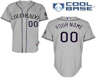 Youth's Colorado Rockies Road Grey Customized Jersey