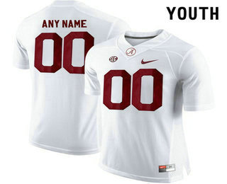 Youth Alabama Crimson Tide Customize College Football Limited Jersey - White
