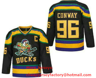 Youth Anaheim Ducks #96 Charlie Conway Black Hockey Jersey