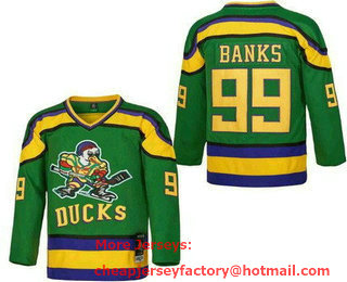Youth Anaheim Ducks #99 Adam Banks Green Hockey Jersey