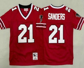 Youth Atlanta Falcons #21 Deion Sanders Red Alternate 1992 Throwback Jersey