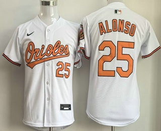 Youth Baltimore Orioles #25 Pete Alonso White Limited Stitched Jersey