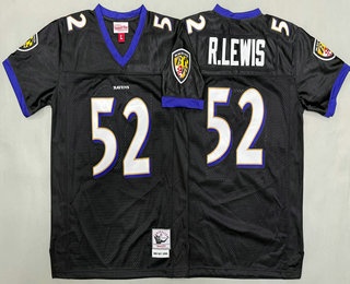 Youth Baltimore Ravens #52 Ray Lewis Black 2004 Throwback Jersey