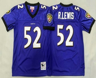 Youth Baltimore Ravens #52 Ray Lewis Purple 2000 Throwback Jersey