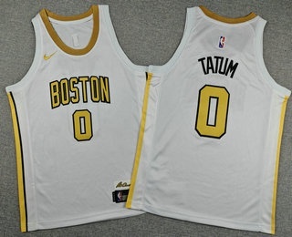 Youth Boston Celtics #0 Jayson Tatum White 2025 City Swingman Jersey