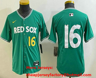 Youth Boston Red Sox #16 Jarren Duran Green 2025 City Connect Limited Jerse