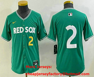 Youth Boston Red Sox #2 Alex Bregman Green 2025 City Connect Limited Jersey