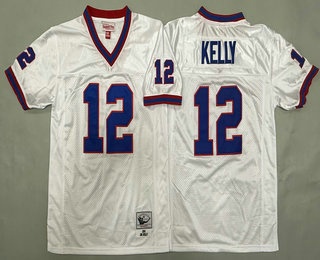 Youth Buffalo Bills #12 Jim Kelly White 1994 Throwback Jersey