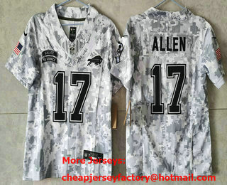 Youth Buffalo Bills #17 Josh Allen 2024 FUSE Arctic Camo Salute to Service Limited Stitched Jersey