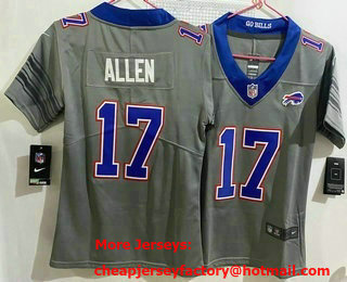 Youth Buffalo Bills #17 Josh Allen Limited Grey Vapor Jersey