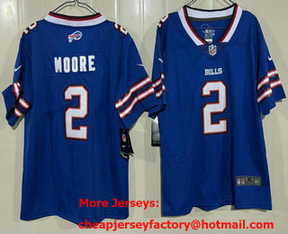 Youth Buffalo Bills #2 DJ Moore Blue Limited Blue Vapor Jersey