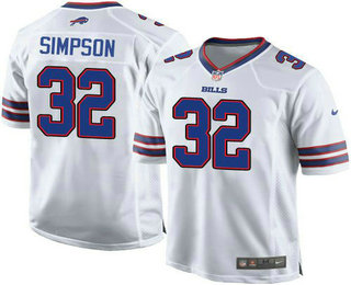 Youth Buffalo Bills #32 O. J. Simpson White Road NFL Nike Game Jersey